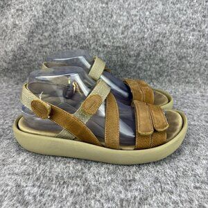 ✅Wolky Womens Size 7 Open-Toe Strapback Brown Sandals Casual Comfort Shoes